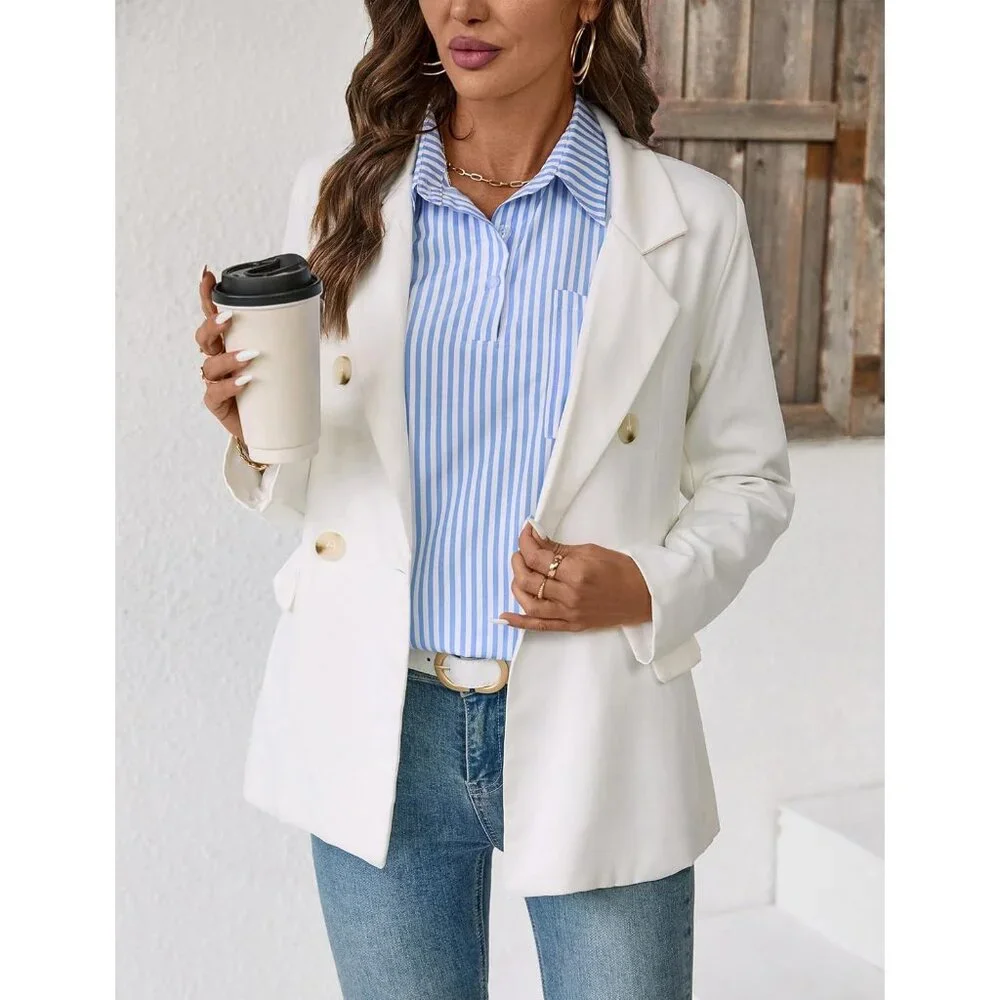 Women Blouses 3/4 Sleeve Business Shirts Smocked Cuffed Spring Dressy Casual Top - Picture 3 of 5